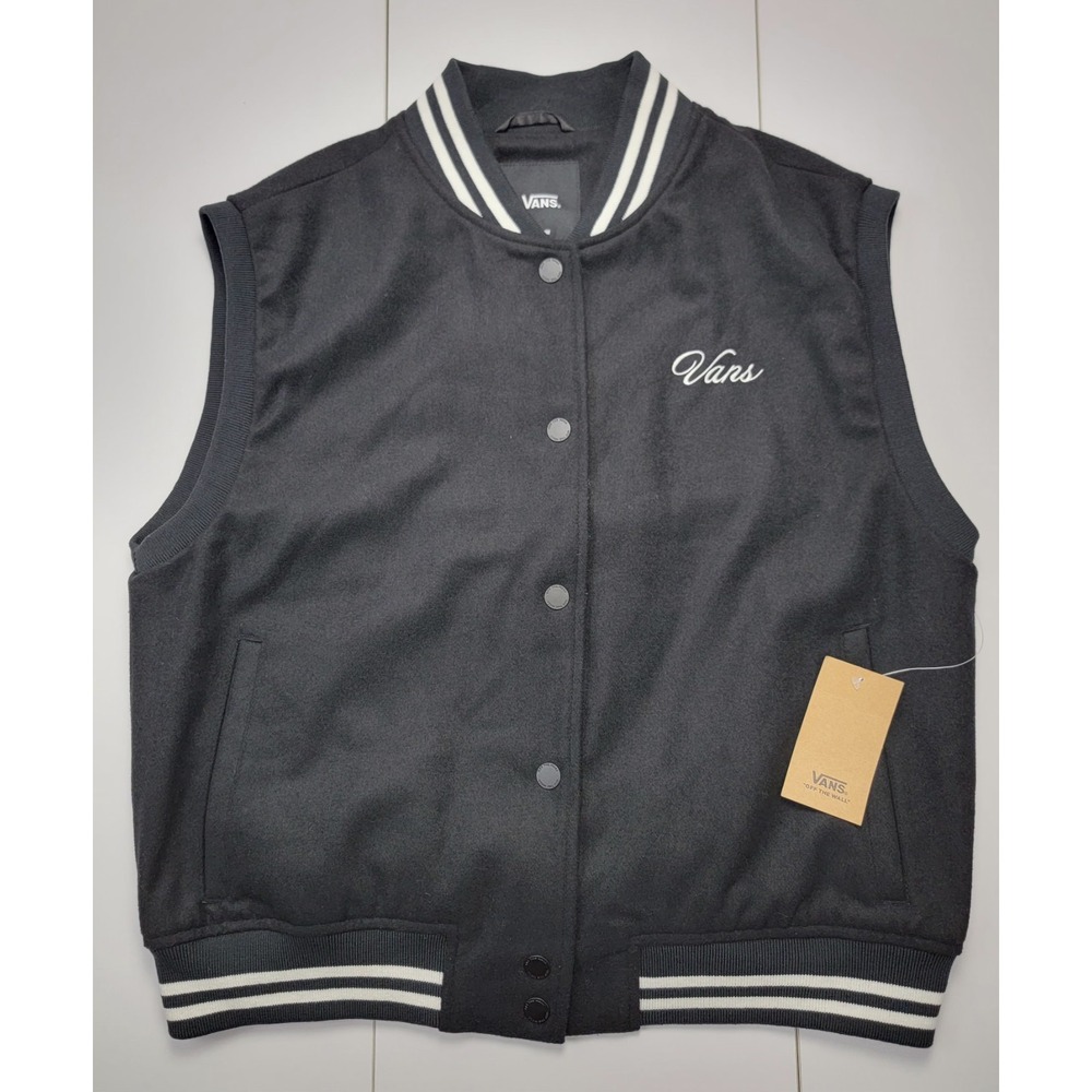 Vans Piper Stadium V Black Vest Jacket Womens Size Medium New